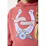 GARCIA - Meisjes Sweater - Roze - Katoen/Polyester - Hoodie met Borstprint