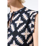 GARCIA - Dames Top - Zwart - Gerecycled Polyester - Crinkle Stof