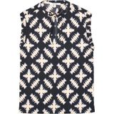 GARCIA - Dames Top - Zwart - Gerecycled Polyester - Crinkle Stof