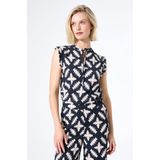 GARCIA - Dames Top - Zwart - Gerecycled Polyester - Crinkle Stof