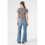 GARCIA - Luipaardprint T-shirt - Bruin - Gerecycled Polyester en Viscose