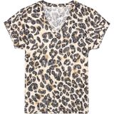 GARCIA - Luipaardprint T-shirt - Bruin - Gerecycled Polyester en Viscose
