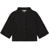 GARCIA - Overhemd - Zwart - Lyocell en Polyester - Korte Mouwen