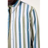 GARCIA - Overhemd - Wit - Katoen - Streepjesshirt