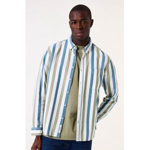 GARCIA - Overhemd - Wit - Katoen - Streepjesshirt