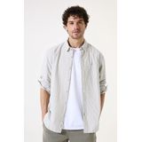 GARCIA - Overhemd - Groen - Katoen - Gestreept