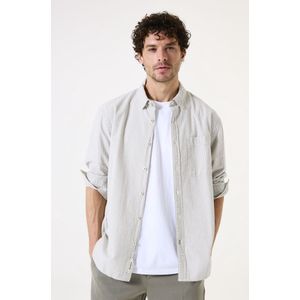 GARCIA - Overhemd - Groen - Katoen - Gestreept