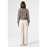 GARCIA - Luipaardprint Trui - Bruin - 72% Polyamide, 18% Viscose, 10% Polyester