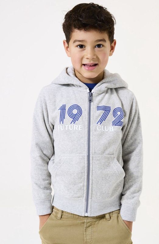 GARCIA - Vest - Grijs - Katoen/Polyester - Met Capuchon en Ritssluiting