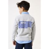 GARCIA - Sweater - Grijs - Katoen/Polyester - Trendy Borstprint