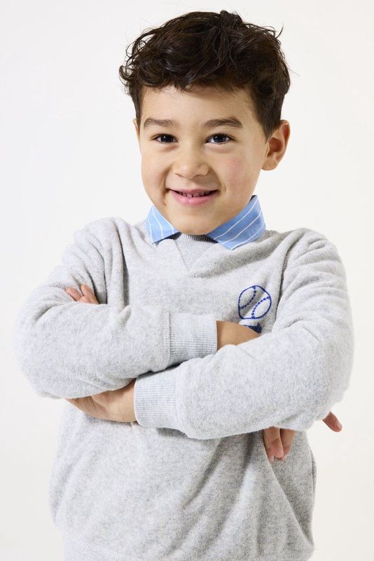 GARCIA - Sweater - Grijs - Katoen/Polyester - Trendy Borstprint