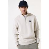 GARCIA - Heren Sweater - Bruin - Katoen/Polyester - Opstaande Kraag