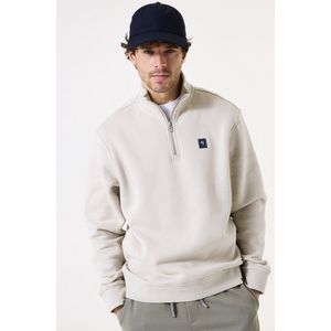 GARCIA - Heren Sweater - Bruin - Katoen/Polyester - Opstaande Kraag