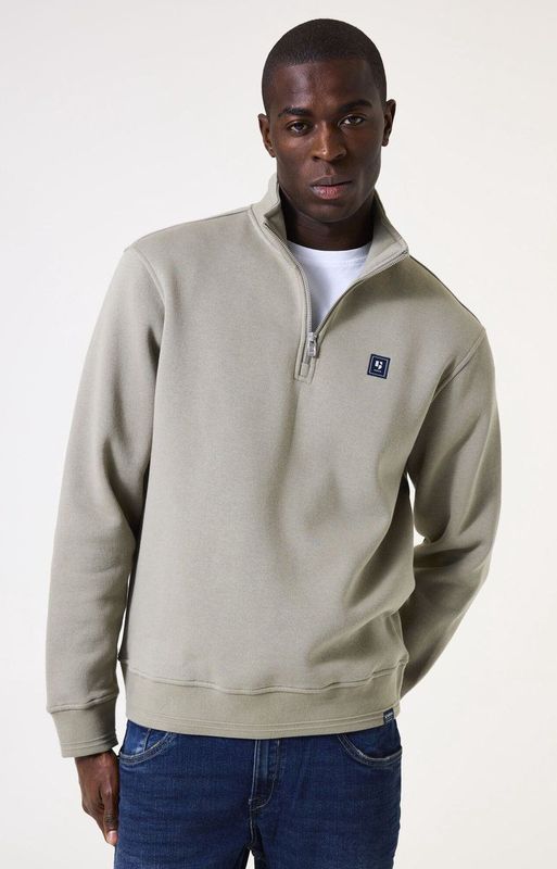 GARCIA - Sweater - Groen - Katoen/Polyester - Relaxed Fit