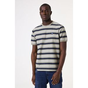 GARCIA - Gestreept T-shirt - Groen - Katoen