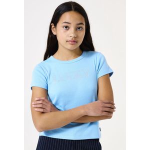 GARCIA - Meisjes T-shirt - Blauw - Katoen/Polyester - Ronde Hals, Korte Mouwen