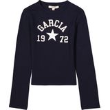 GARCIA - T-shirt - Blauw - Katoen - Ronde Hals, Lange Mouwen