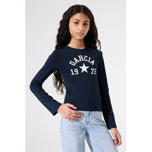 GARCIA - T-shirt - Blauw - Katoen/Elastaan