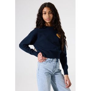 GARCIA - Trui - Blauw - Jacquard - Ronde Hals - Lange Mouwen