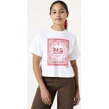 GARCIA - T-shirt - Wit - Katoen - Ronde Hals Korte Mouwen