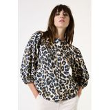 GARCIA - Overhemd - Bruin - Luipaardprint - 88% Viscose - 12% Polyamide