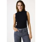 GARCIA - Mouwloze Trui - Zwart - Ribstof - Slim Fit