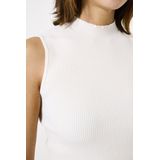 GARCIA - Gebreide Trui - Wit - Ribstof - Mouwloos - Slim Fit