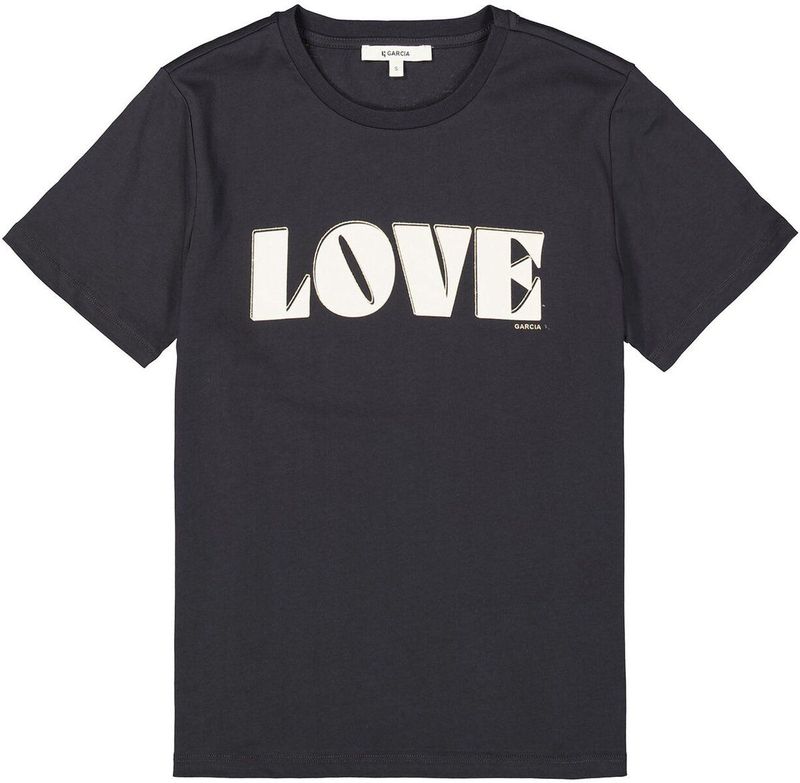 GARCIA - T-shirt - Grijs - Katoen - Ronde Hals Korte Mouwen