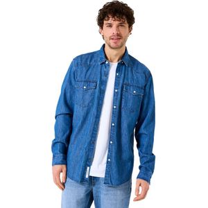 GARCIA - Overhemd - Blauw - Denim - Lange Mouwen