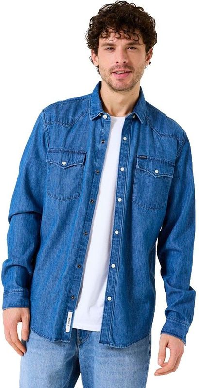 GARCIA - Overhemd - Blauw - Denim - Lange Mouwen
