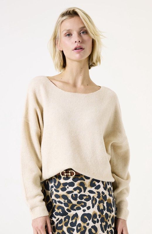 Garcia - Jeans Trui - Zand - Katoen/Metallic