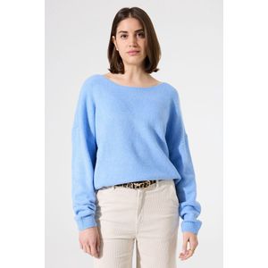 GARCIA - Gebreide Trui - Blauw - 68% Acryl, 25% Gerecycled Polyester, 5% Wol, 2% Elastaan