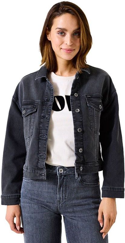 GARCIA - Emira 705 - Denim Jack - Zwart - Cropped Fit