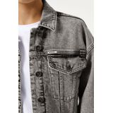 GARCIA - Emira 105 - Denim Jack - Grijs - Cropped - Relaxed Fit