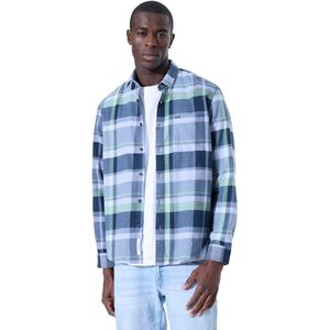 GARCIA - Overhemd - Blauw - Geruit Flanellen - Lange Mouwen - Regular Fit