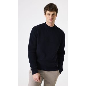 Garcia trui met ingebreid patroon donkerblauw