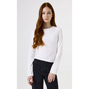 GARCIA - Longsleeve - Wit - Effen T-shirt - Lange Mouw