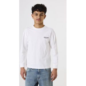 GARCIA - T-shirt - Wit - Longsleeve met Tekstprint