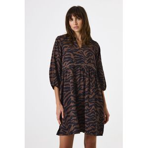 GARCIA - Jerseyjurk - Bruin - Relaxed Fit - Y-hals - Driekwart Mouwen