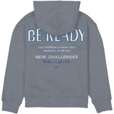 GARCIA - Tekst Print Sweater - Blauw - Lange Mouw