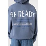 GARCIA - Tekst Print Sweater - Blauw - Lange Mouw