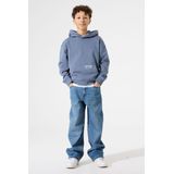 GARCIA - Tekst Print Sweater - Blauw - Lange Mouw