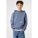 GARCIA - Tekst Print Sweater - Blauw - Lange Mouw