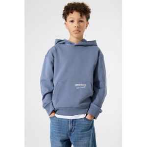 GARCIA - Tekst Print Sweater - Blauw - Lange Mouw