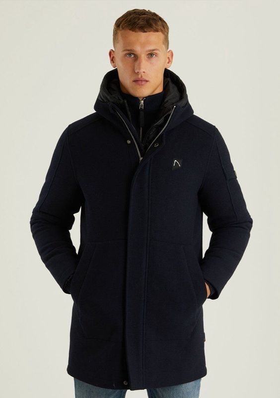 Jassen - Stellar Wool - Donkerblauw - Heren - Lange Parka