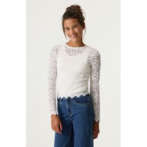 GARCIA - Longsleeve - Wit - Kant - Lange Mouwen