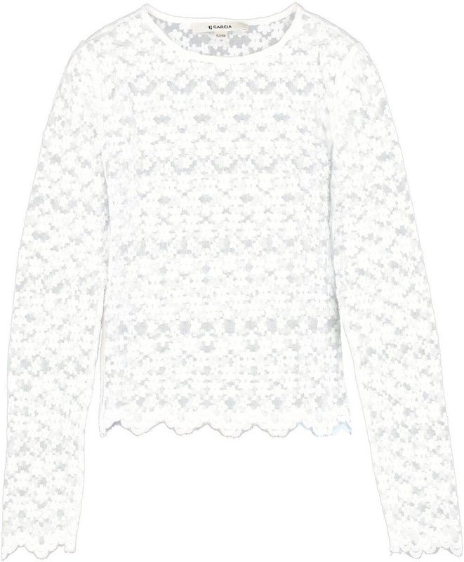 GARCIA - Longsleeve - Wit - Kant - Lange Mouwen