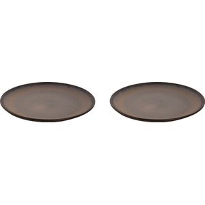 Palmer Bord Houston 28 cm Zwart Grijs Stoneware 2 stuks