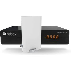 Rebox RE-2400 DVBT2 / DVB-T2 HEVC H.265 FTA 12 Volt TV ontvanger + Funke antenne DSC550