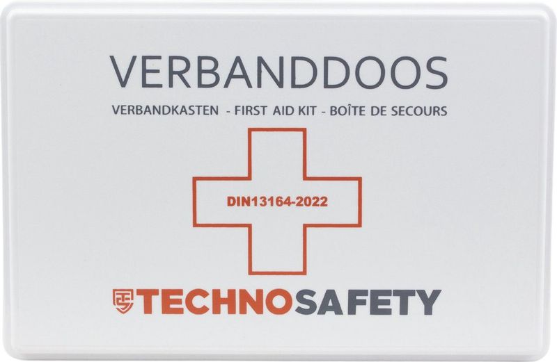 Technosafety - Autoverbanddoos - Rood - Kunststof - Wandhouder